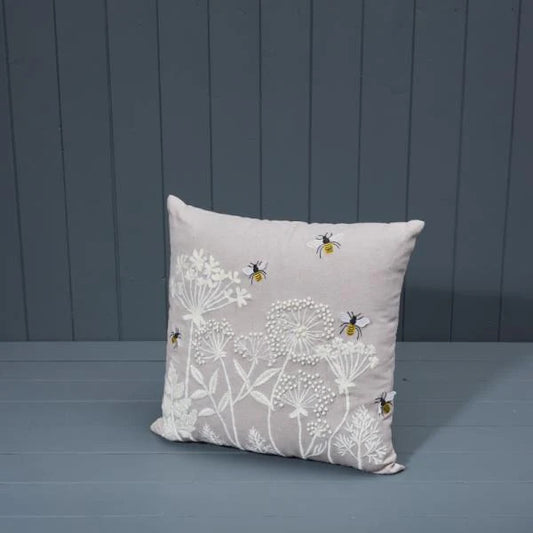 Handmade Washable Cotton Embroidered Cushion with Filling