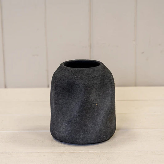 Grey Textured Small Sculptured Vase