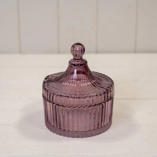 Amethyst Glass Decorative Jar L10.5cm W10.5cm H12.5cm