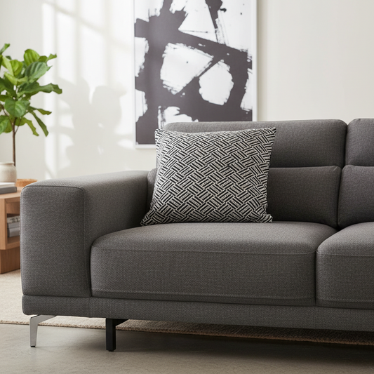 Classic Cushion Cover - Criss-Cross Black - 40x40cm