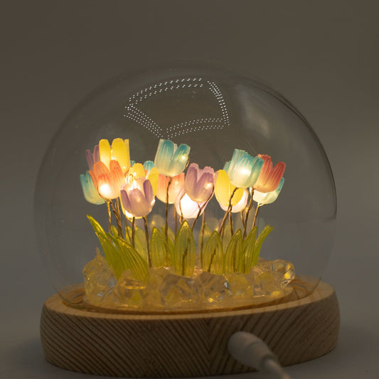 Floral Glow Garden Dome - 20 Multi Tulips - LED USB