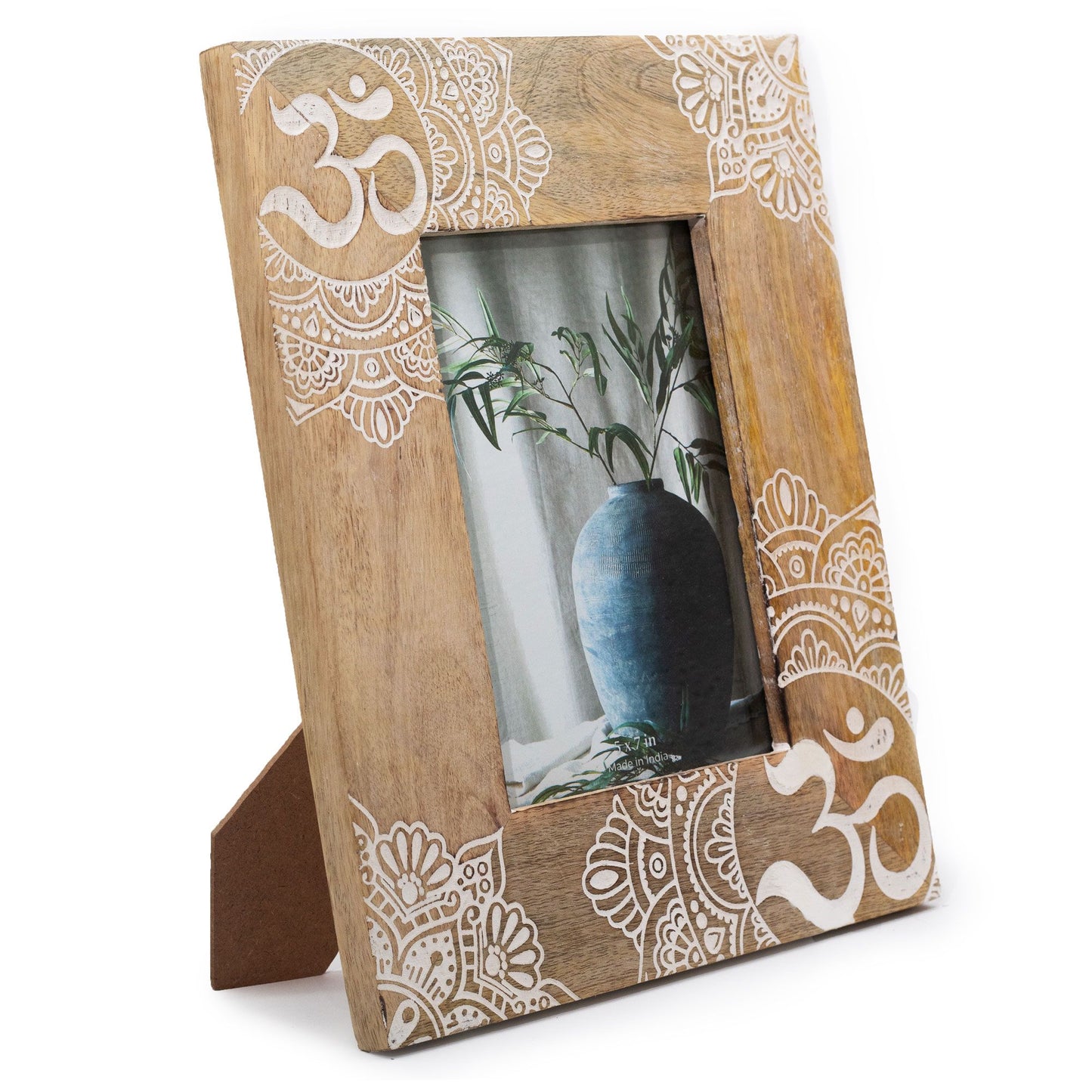 Large Mango Wood Picture Frame (for 13x18cm) 28x23x2cm - Mandala - White