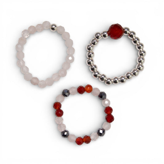 Gemstone Ring Set - Love & Flame