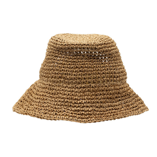 Nomad Sari Floppy Straw Sun Hat - Natural Coffee