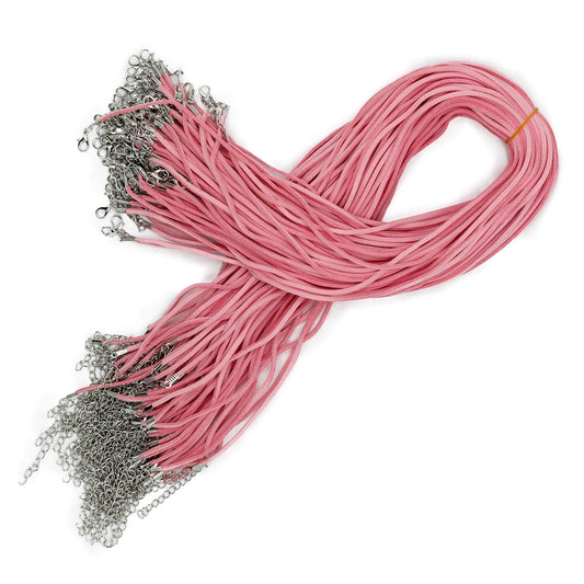 Faux Leather Pendant Cord - 2.5mm x 55cm - Pink A065