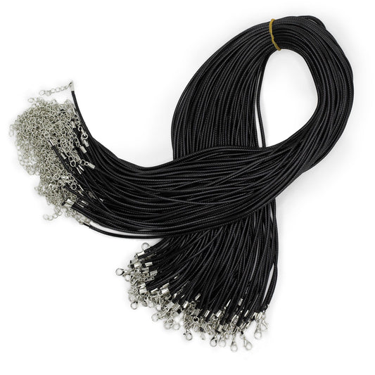 Waxed Pendant Cord - 2mm x 55cm - Black 102