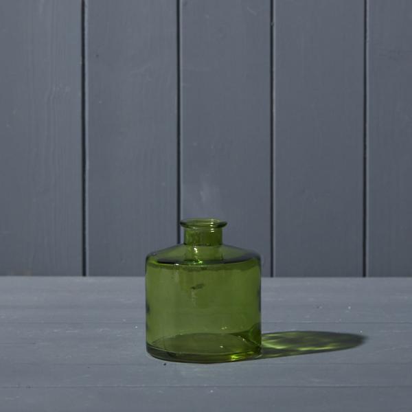Emerald Green Squat Glass Bottle