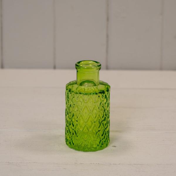 Emerald Green Mini Geometric Glass Bottle