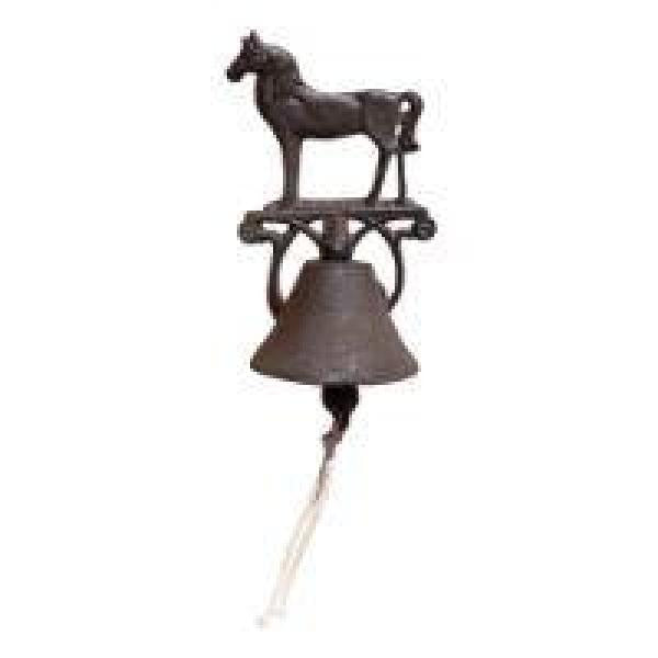 Rustic Cast Iron Wall Bell Horse