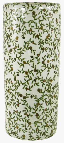 Umbrella Stand Vintage Green & White Floral Design