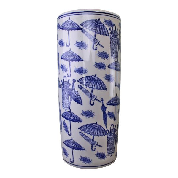 Umbrella Stand Vintage Blue & White Umbrella Design