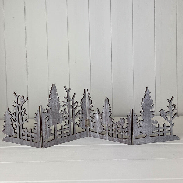 Grey Wooden Christmas Scene Display (18.5cm)