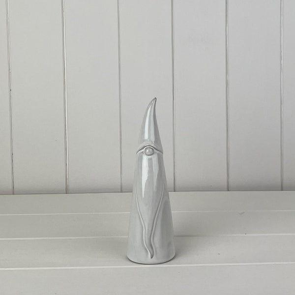 Glazed Ceramic Tall Gonk Ornament With Textured Detail L6Xd6Xh19cm