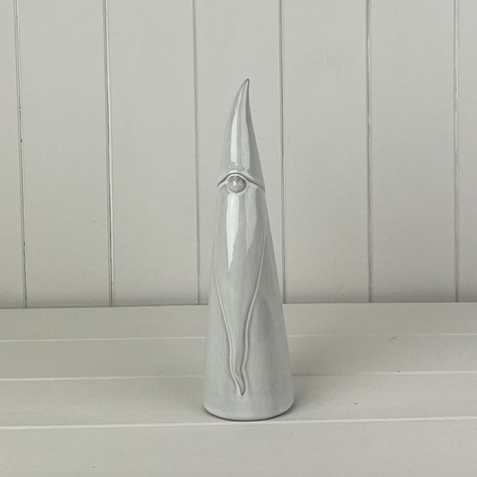 Glazed Ceramic Tall Gonk Ornament With Textured Detail L7Xd7Xh25cm