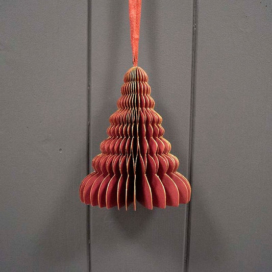 Hanging Handmade Burgundy Tree Paper Decoration