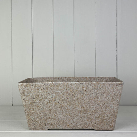 Earthy Oatmeal Chaff Windowsill Planter 29.5cm 13cm H14cm Weight-1540g