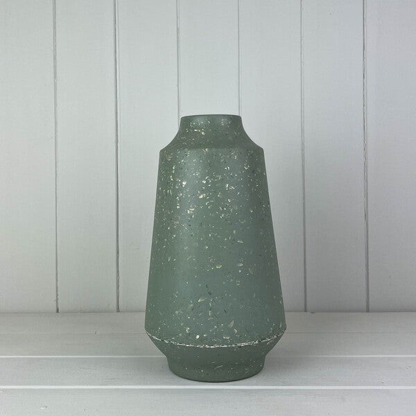 Earthy Sage bamboo Terrazzo Skandi Vase H26.5 Weight-1540g