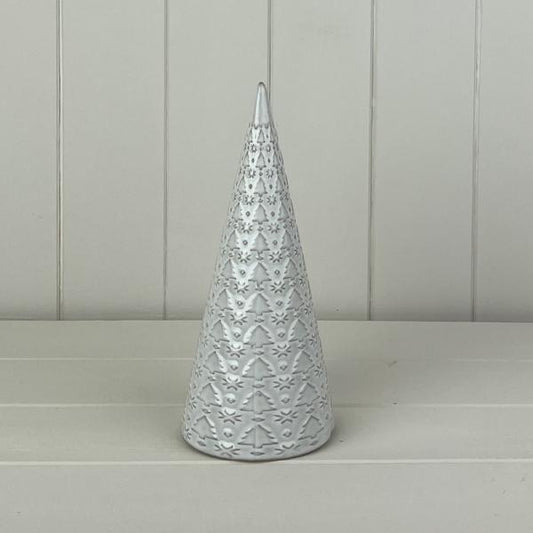 Glazed Ceramic Tree Ornament with Textured Detail L9.9xD9.9xH22.2cm