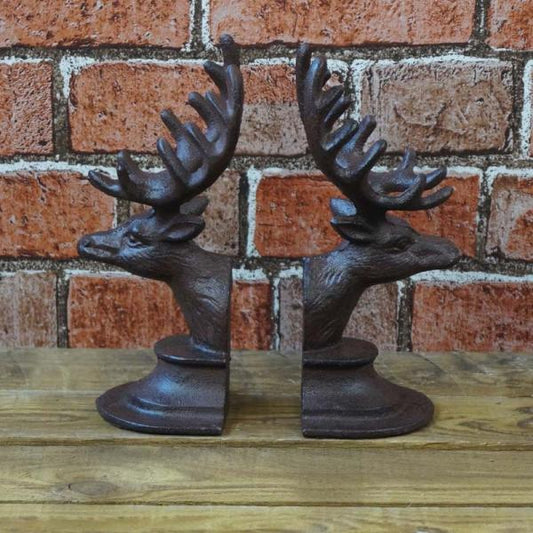 Iron Deer Head Book Ends H21 X L10 cm
