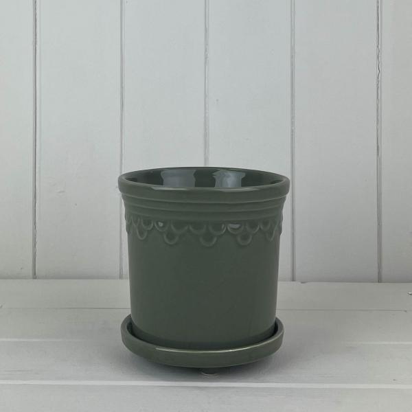 Sage Saucer Pot