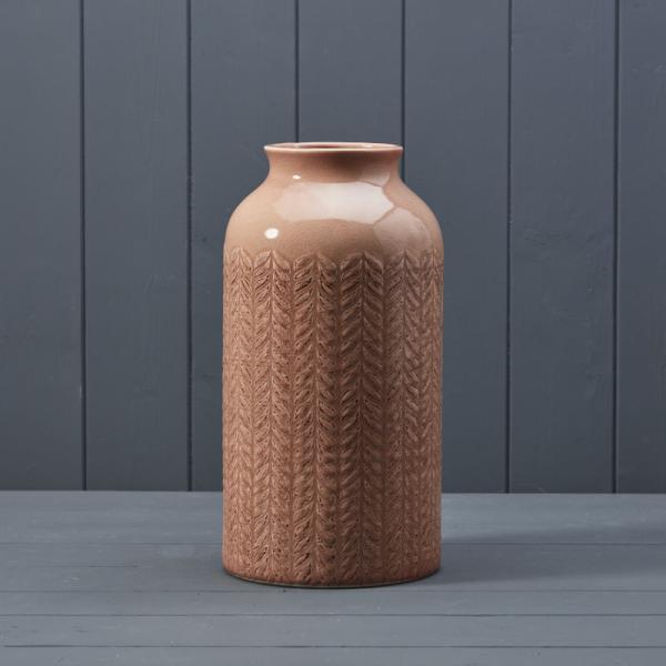 Pink Ceramic Vase TD15.5cm H29.5cm Top Int 8.5cm Weight-1964g