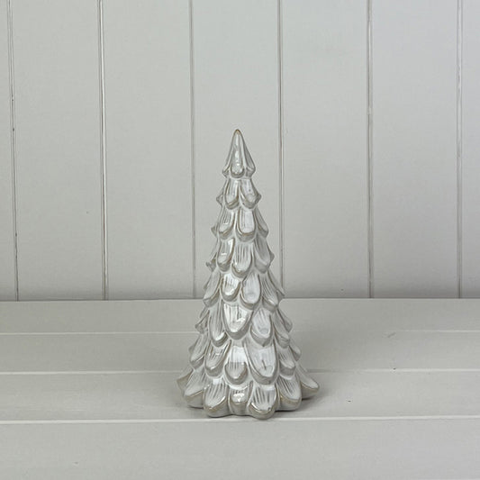 Glazed Ceramic Tree Ornament with Textured Detail