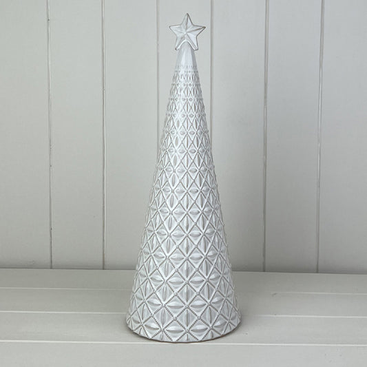 Glazed Ceramic Tree Ornament with Textured Detail L14.4xD14.4xH38cm