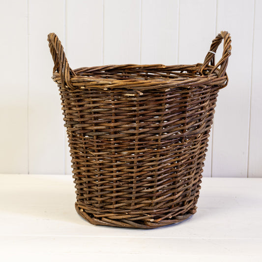 Round Log Basket with Ears TD32xH27/TH34.5xB23cm Weight-549g