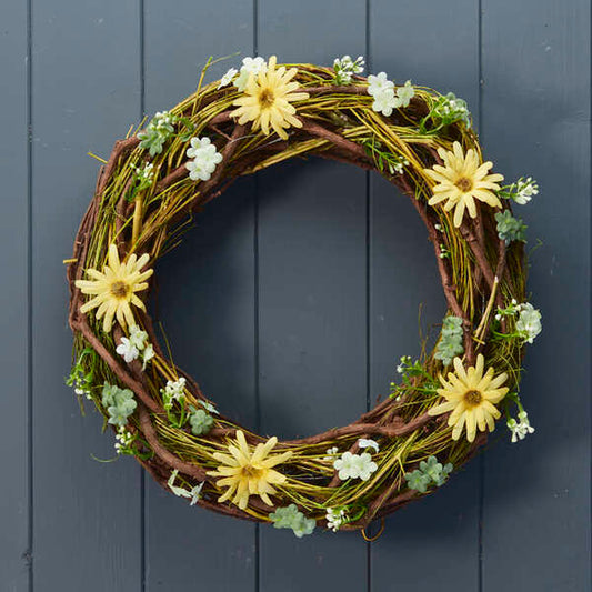 Spring Wreath With Daisies 34cm