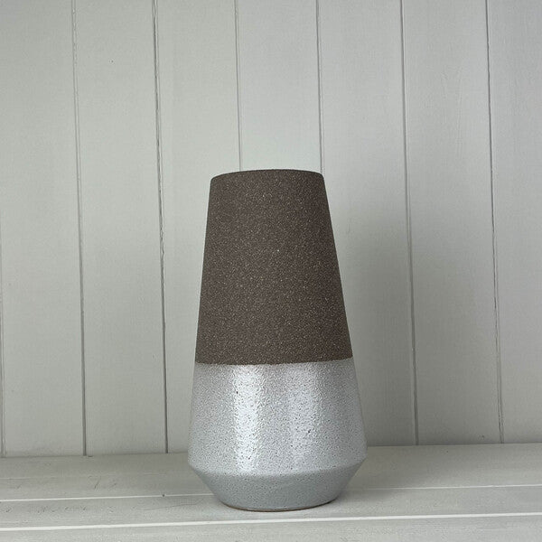 Textured Mocha Ceramic vase D14.2 x H25.3cm