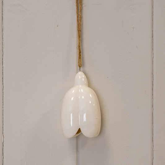 White Ceramic Hanging Flower Decoration