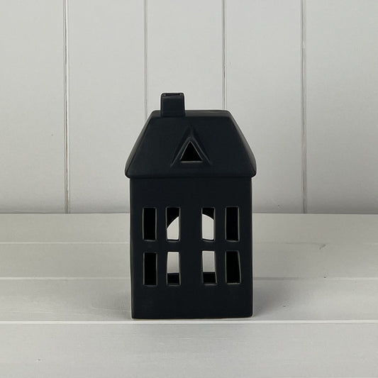 Black Ceramic House Tealight Holder Weight-419G