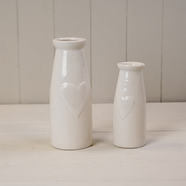 Ceramic vase with heart 8.8x8.8x18.8cm