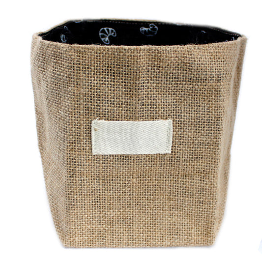 Black Lined Natural Jute Cotton Gift Bag