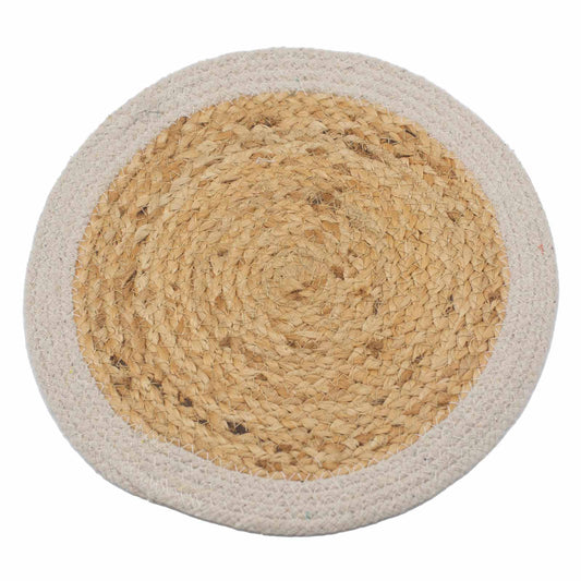 Natural Place Mat Jute & Cotton 30cm