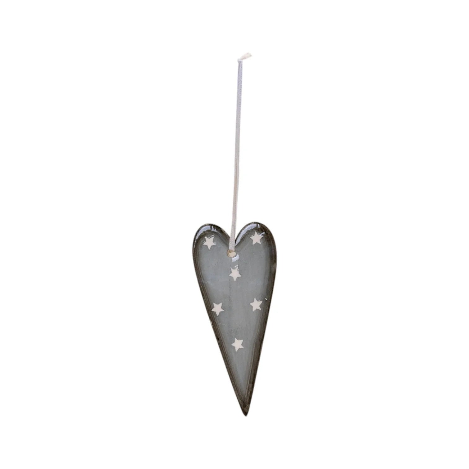 Hanging Heart Grey 13cm