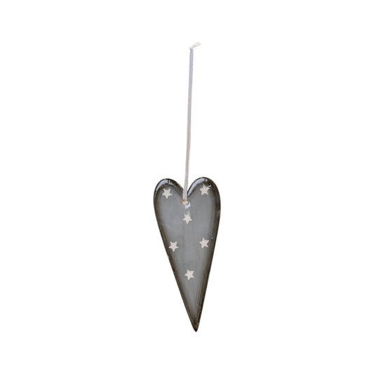 Hanging Heart Grey 13cm