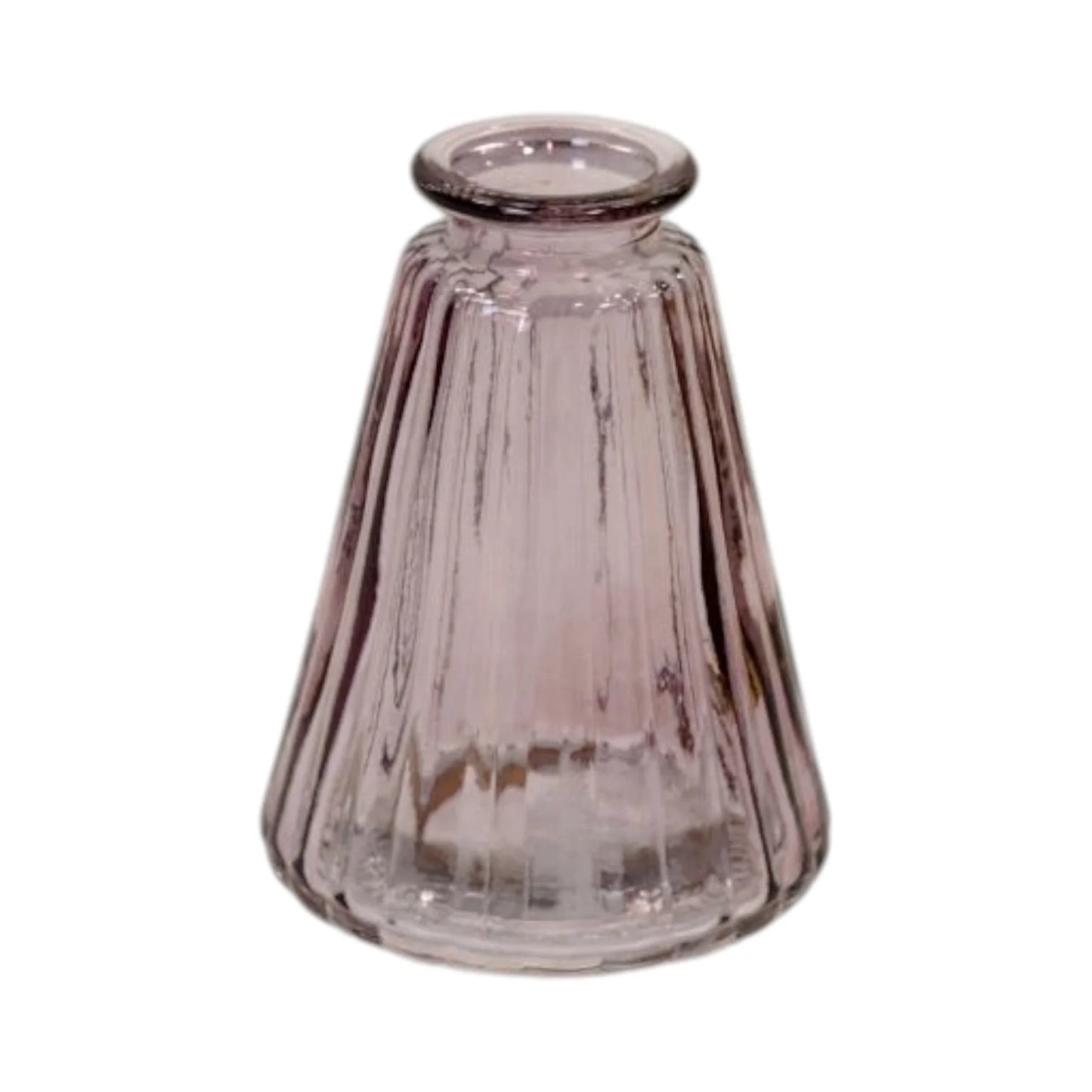 Amethyst Ribbed Glass Bottle L7.4cm W7.4cm H9.9cm