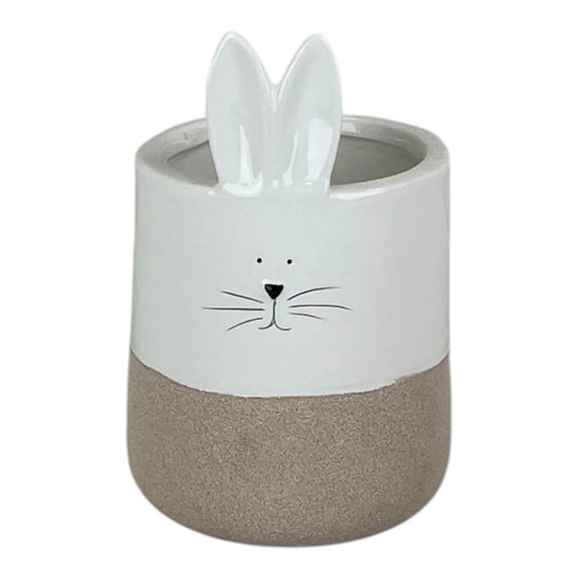 Set Of 2 Ceramic White Rabbit Pot H14.2cm D9.2cm
