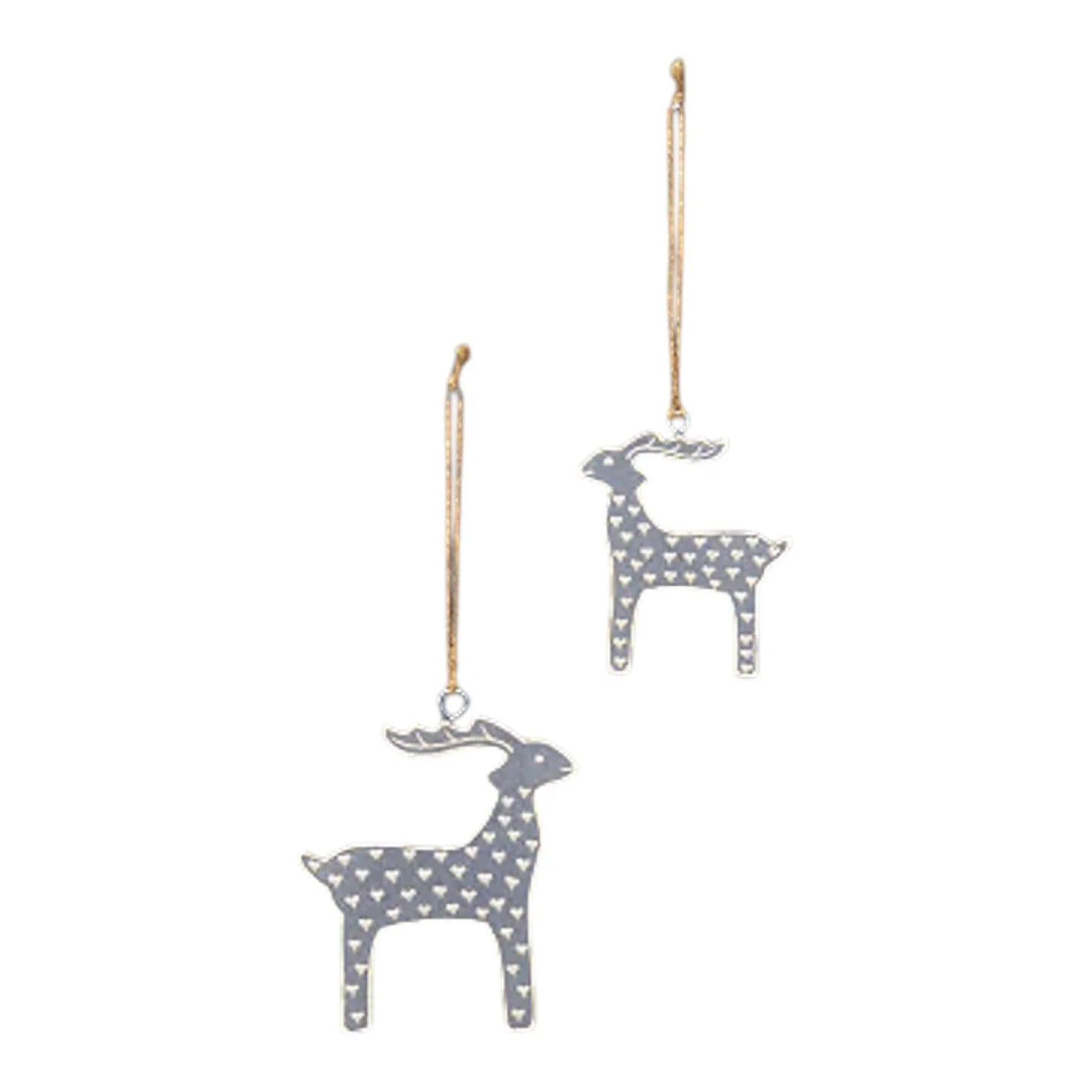 Hanging Grey Reindeer With White Kerry Work 11.5X1X12.5cm