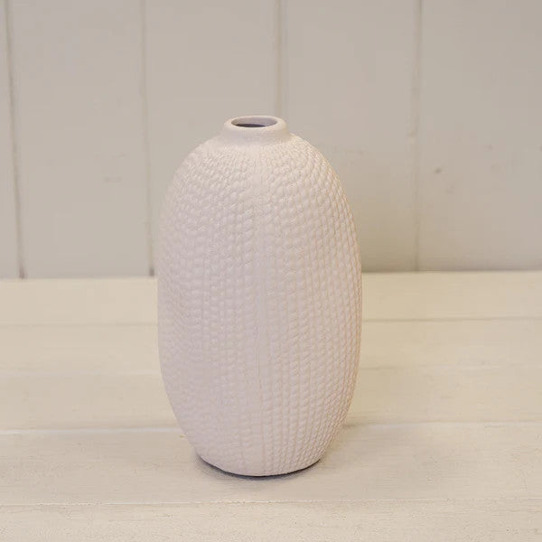 White Medium Textured Vase