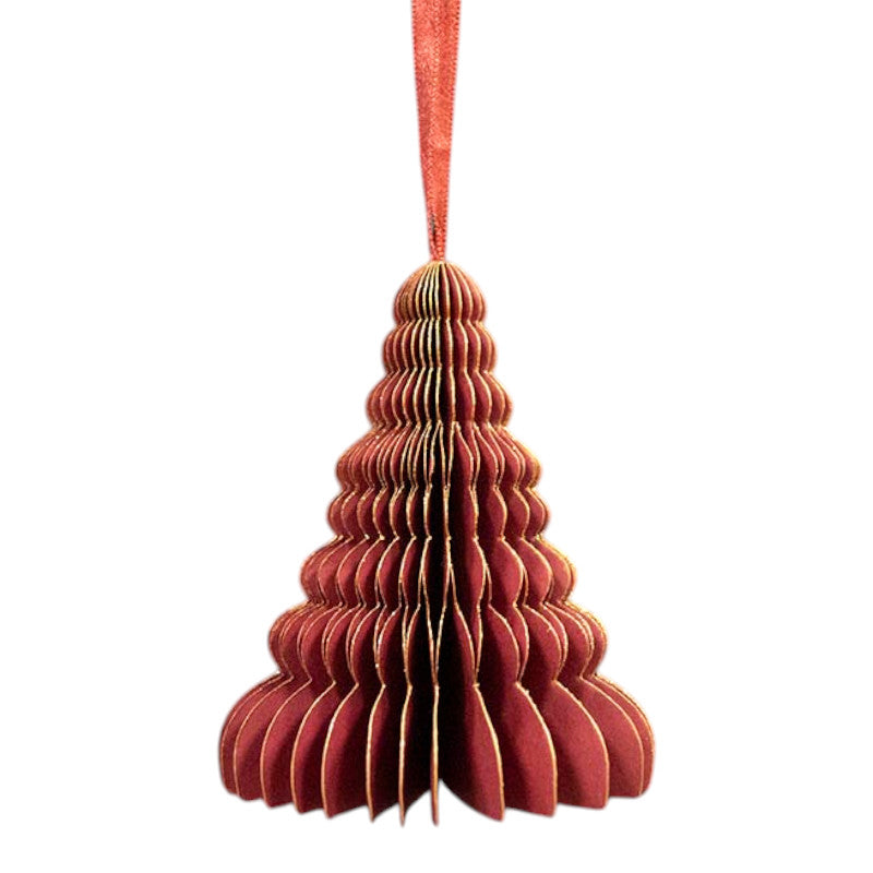 Hanging Handmade Burgundy Tree Paper Decoration