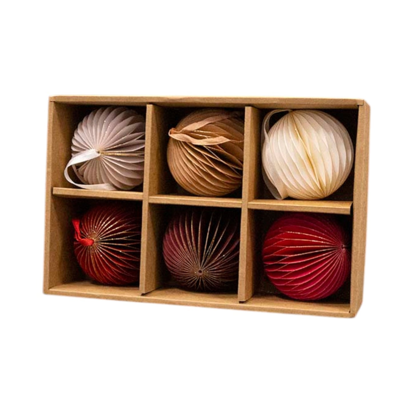 Hanging Handmade Circular Paper Decorations - Box of 6
