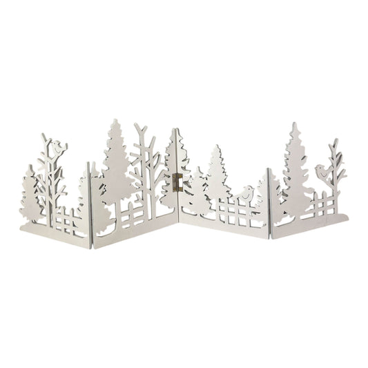 White Wooden Christmas Scene Display (18.5cm)