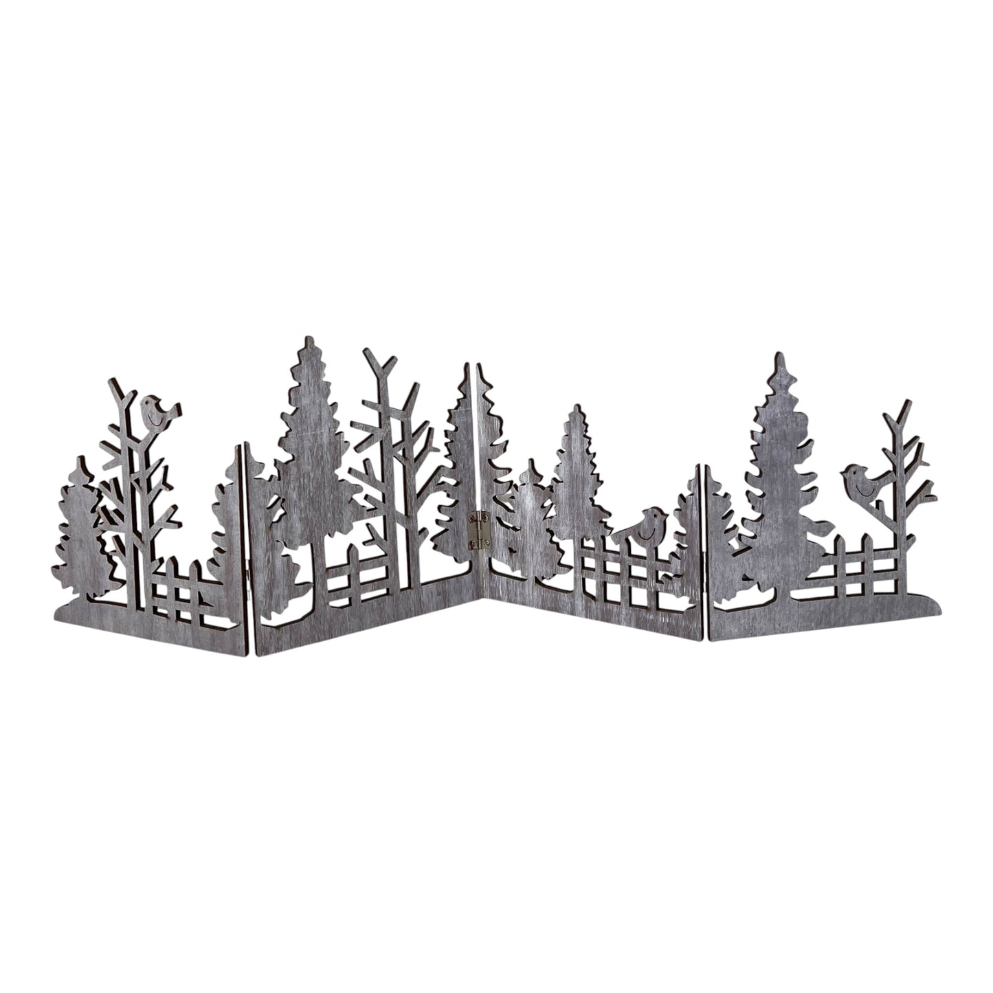 Grey Wooden Christmas Scene Display (18.5cm)