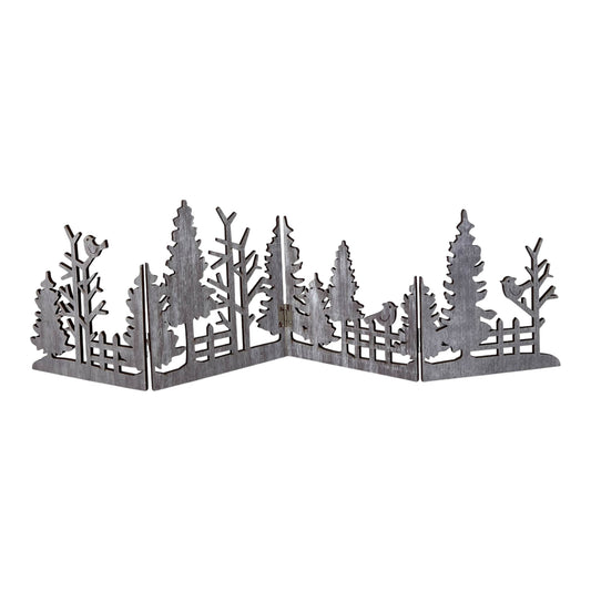 Grey Wooden Christmas Scene Display (18.5cm)