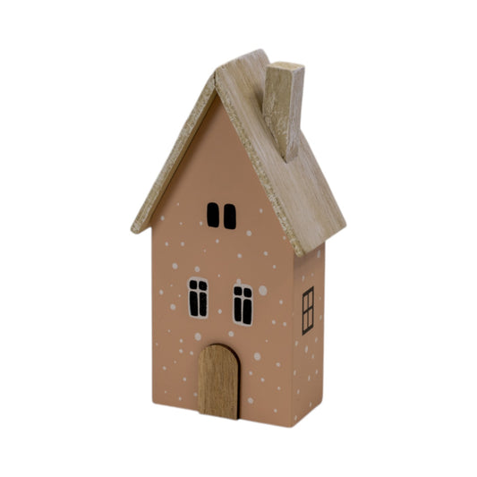 Pink Wooden Polka Dot House Ornament
