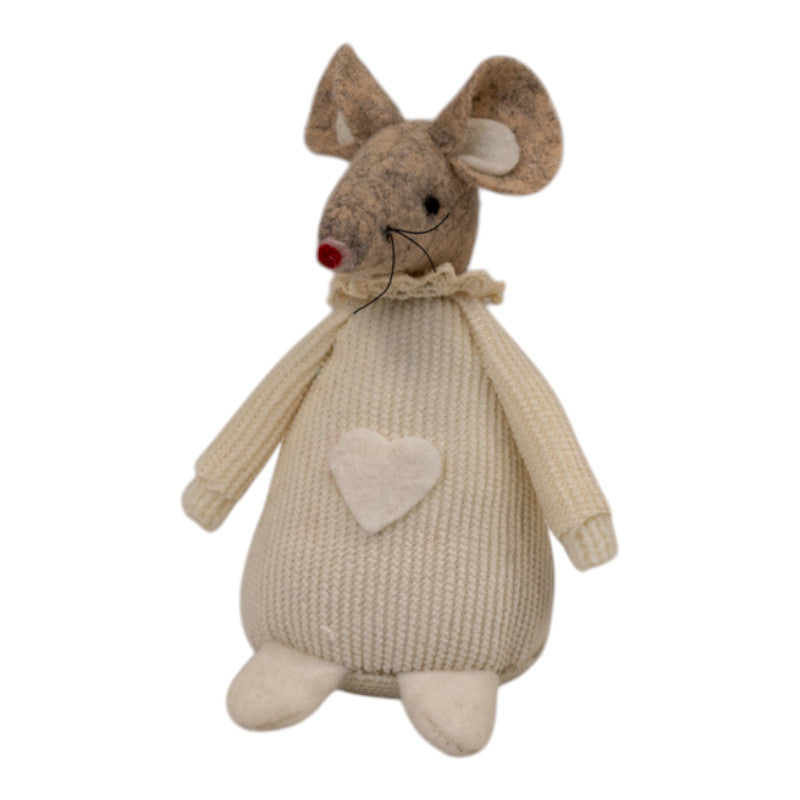 Short Cream Fabric Mouse