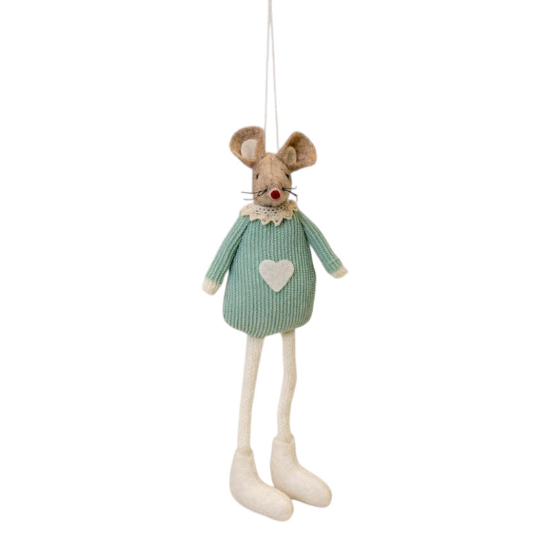 Green Fabric Sitting / Hanging Mouse