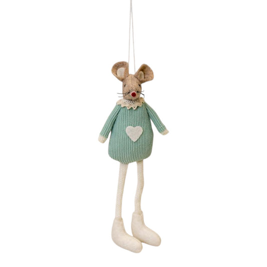 Green Fabric Sitting / Hanging Mouse